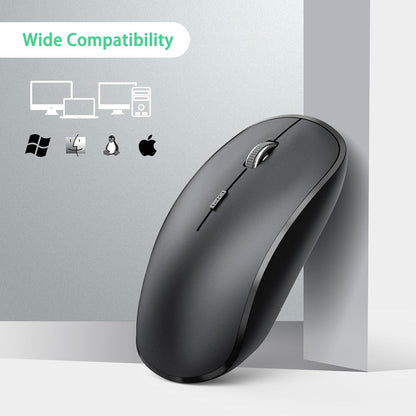 Wireless Mouse for Laptop, J 2.4G Slim Portable Wireless Silent Mouse, 5 Adjustable DPI, Computer Mouse Wireless with USB Receiver for Desktop,Pc,Notebook,Macbook,Chromebook (Black)