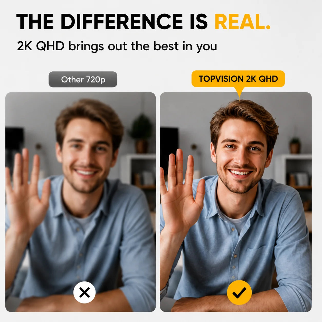 2K QHD Webcam for PC, USB Computer Camera with Microphone, Plug & Play Web Camera for Desktop Computer/Laptop, Zoom,Google Meet,Teams, Streaming, Compatible with Windows Mac Linux