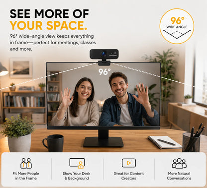 2K QHD Webcam for PC, USB Computer Camera with Microphone, Plug & Play Web Camera for Desktop Computer/Laptop, Zoom,Google Meet,Teams, Streaming, Compatible with Windows Mac Linux